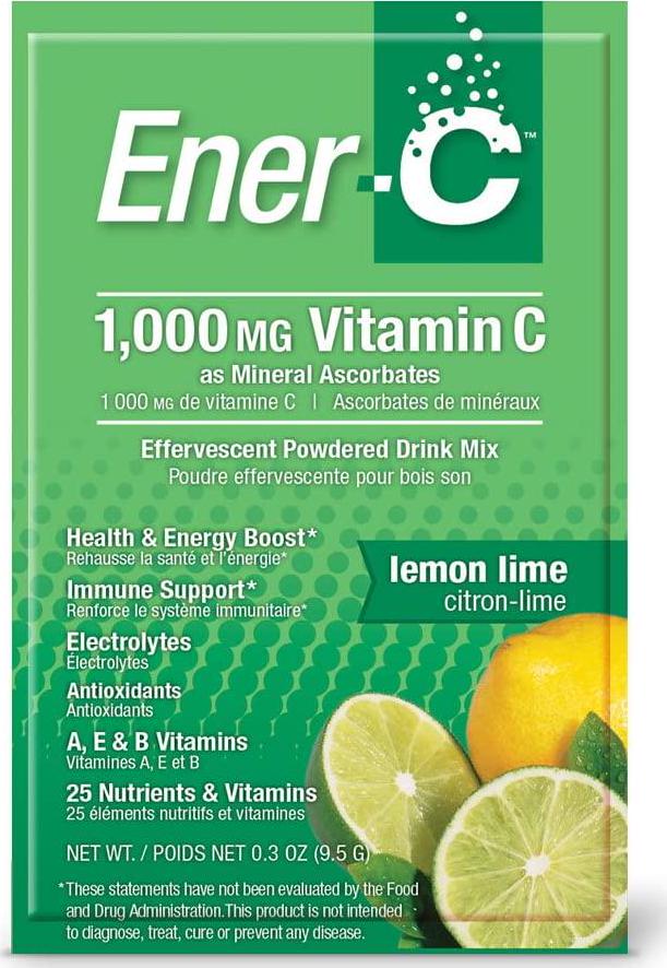 Ener-C Vitamin Drink Mix, Lemon Lime, 1000 Mg, 30 Count