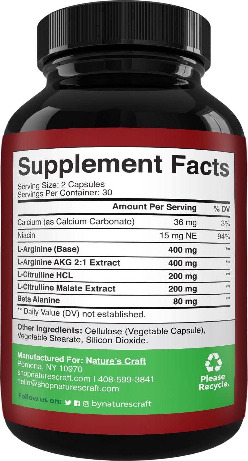 Energizing Nitric Oxide Supplement for Men - Nitric Oxide Pills for Men with Beet Root Powder and L-Arginine L-Citrulline Amino Acids for Intense Muscle Growth Performance Endurance and Recovery