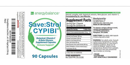 EnergyBalance Save:Strol CYPIBI Dr. Jens Wurster - Capsules with polyphenol Extract and anthocyanins from Blueberry Extract - Vegetable, Natural - Quality from Switzerland - 90 VegeCaps à 536 mg