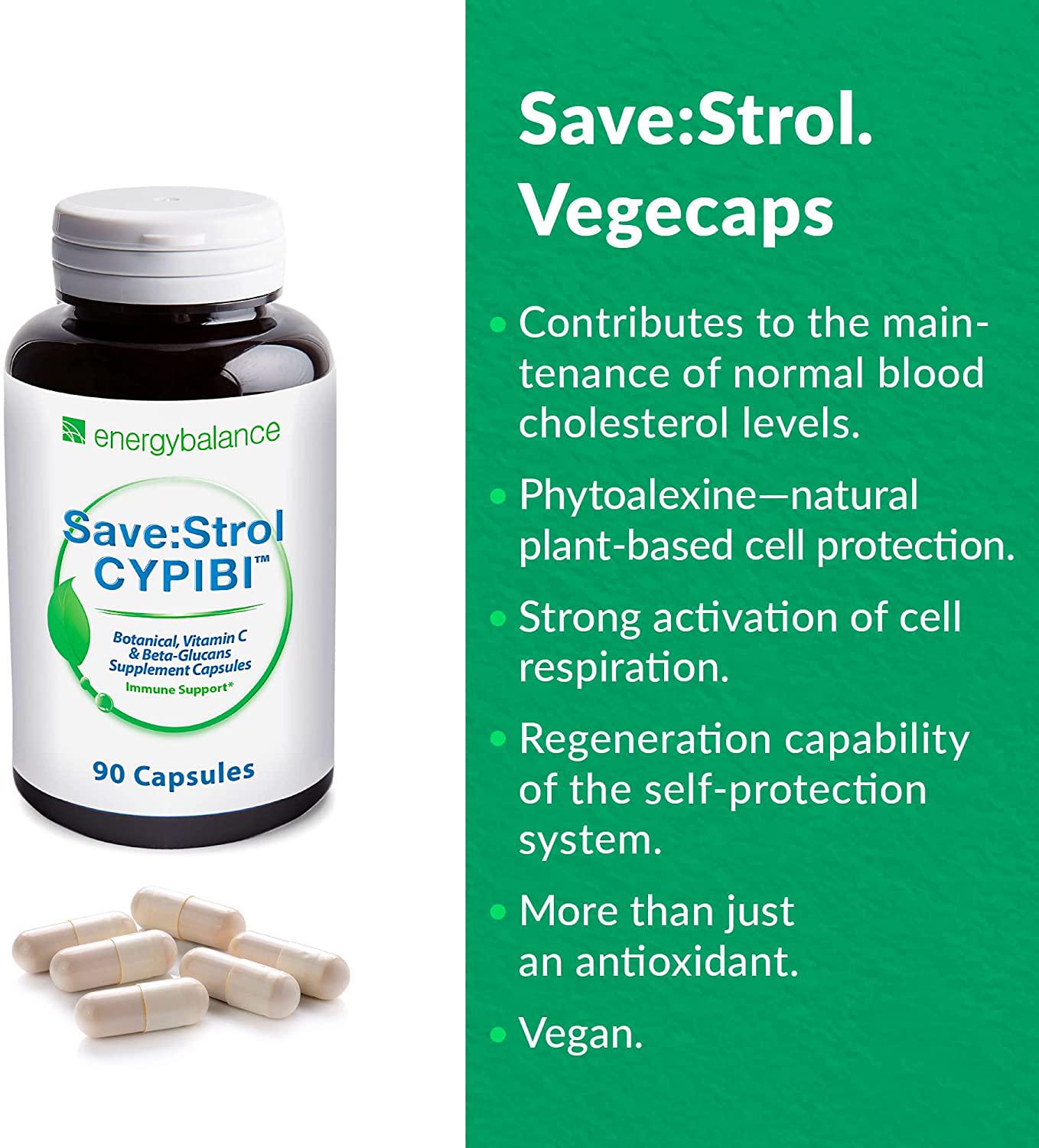 EnergyBalance Save:Strol CYPIBI Dr. Jens Wurster - Capsules with polyphenol Extract and anthocyanins from Blueberry Extract - Vegetable, Natural - Quality from Switzerland - 90 VegeCaps à 536 mg