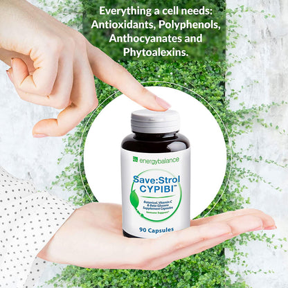 EnergyBalance Save:Strol CYPIBI Dr. Jens Wurster - Capsules with polyphenol Extract and anthocyanins from Blueberry Extract - Vegetable, Natural - Quality from Switzerland - 90 VegeCaps à 536 mg