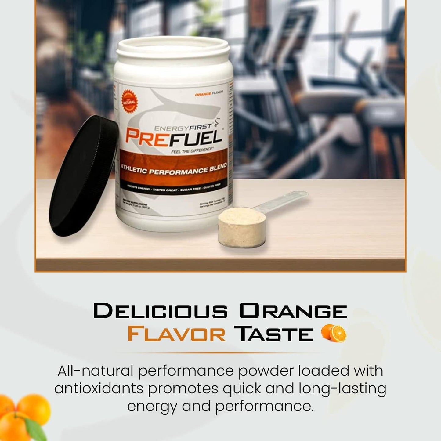 Energy First Prefuel Preworkout Energizer, Sugar and Gluten Free Protein Powder, Creatine Monohydrate Powder Drink, Boost Energy, Sports Nutrition Supplement (11.28 Ounce)