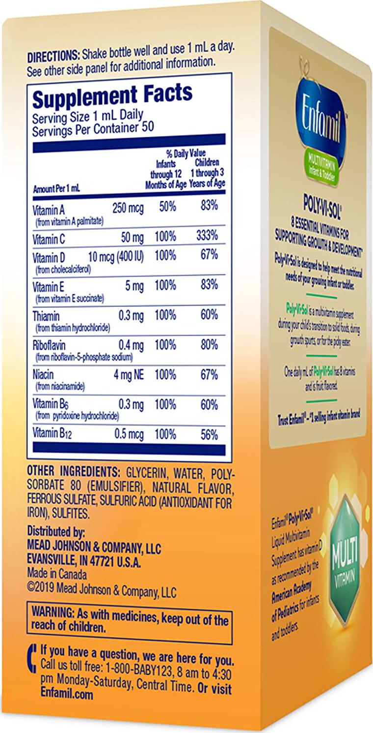Enfamil Poly-Vi-Sol Liquid Multivitamin Supplement 50 ml