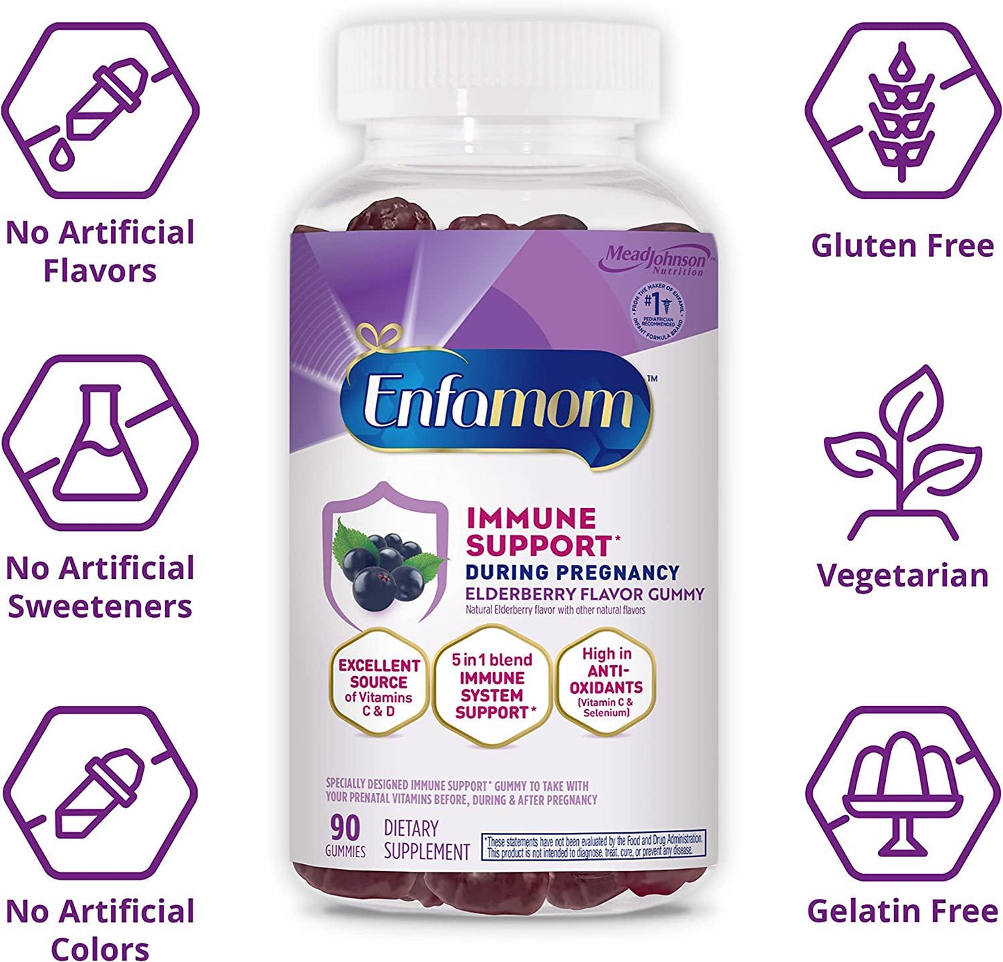 Enfamom Prenatal Immunity Support Elderberry Gummy, 90 Count