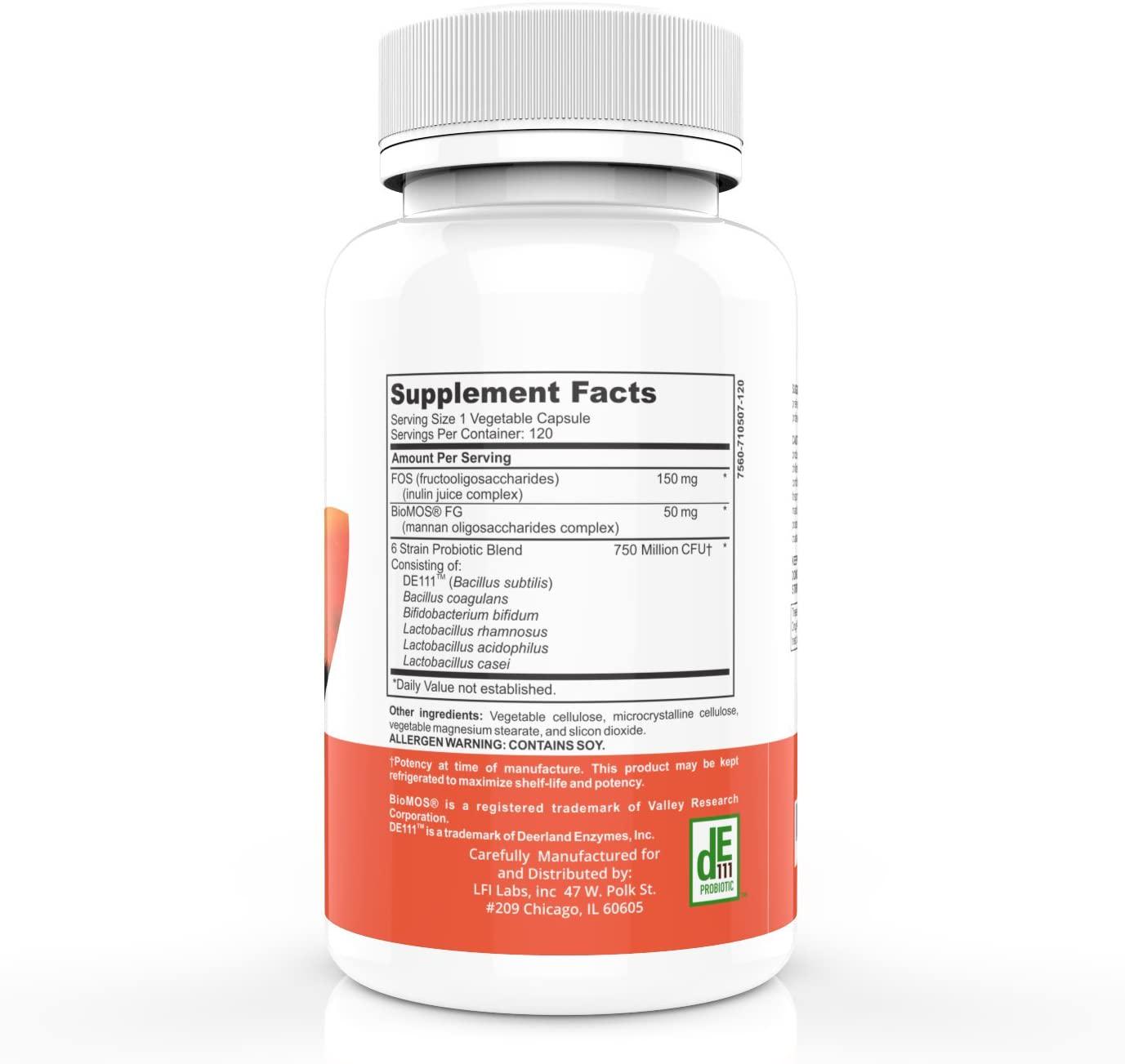 Enhance Probiotic Gut Microbiome Supplement – 750 Million CFU – Support Immune System, Weight Loss, Heart Health, and Natural Digestive Enzymes – for Men and Women -120 Vegetable Capsules 200mg –USA Made