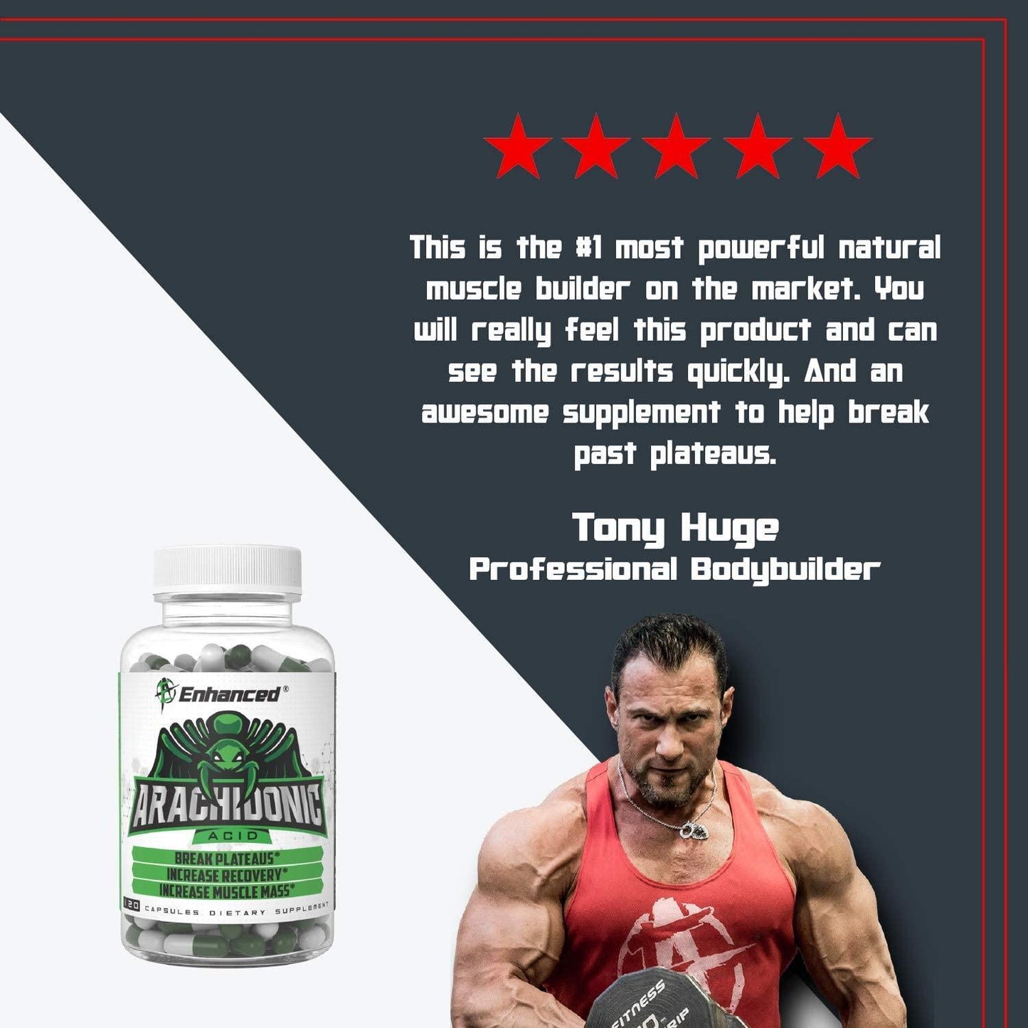 Enhanced Athlete Arachidonic Acid - Muscle and Strength Booster - Preserve Muscle and Boost Protein Synthesis - 350mg x 120 Capsules