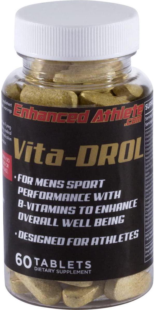 Enhanced Athlete Vita-Drol - Mens Multivitamin Supplement Designed for Athletes - with Vitamins A, B, C, D, E, Biotin, Magnesium - 60 Tablets