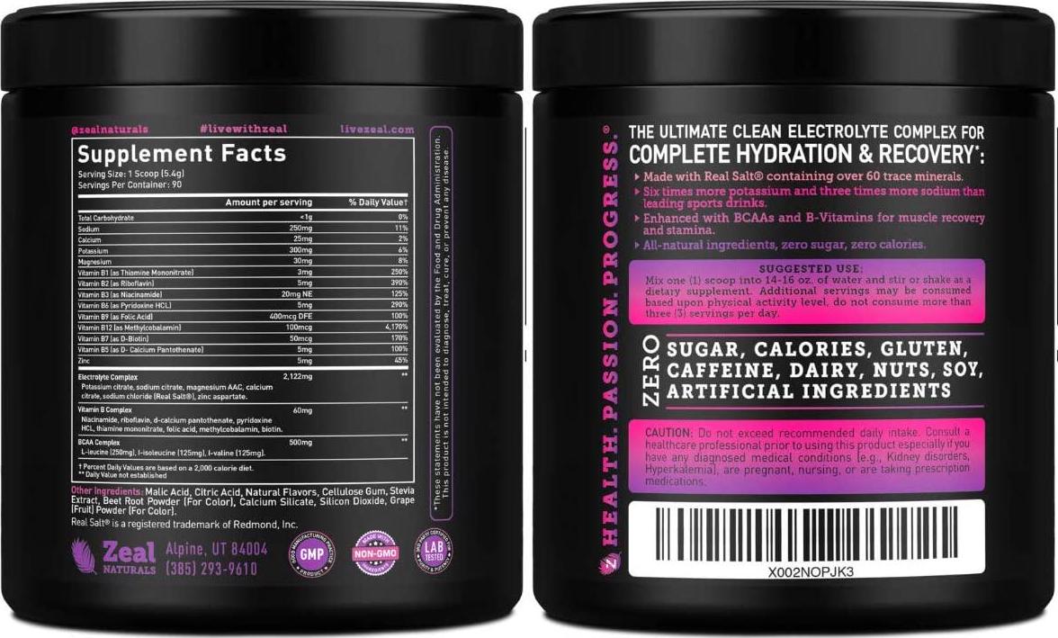 Enhanced Electrolyte Powder (Black Cherry| 90ct.) Sugar Free + BCAA, B-Vitamins and Real Salt - Keto Electrolytes Drinks, Hydration Powder w Potassium, Sodium, Zinc, Magnesium for Hydration and Recovery