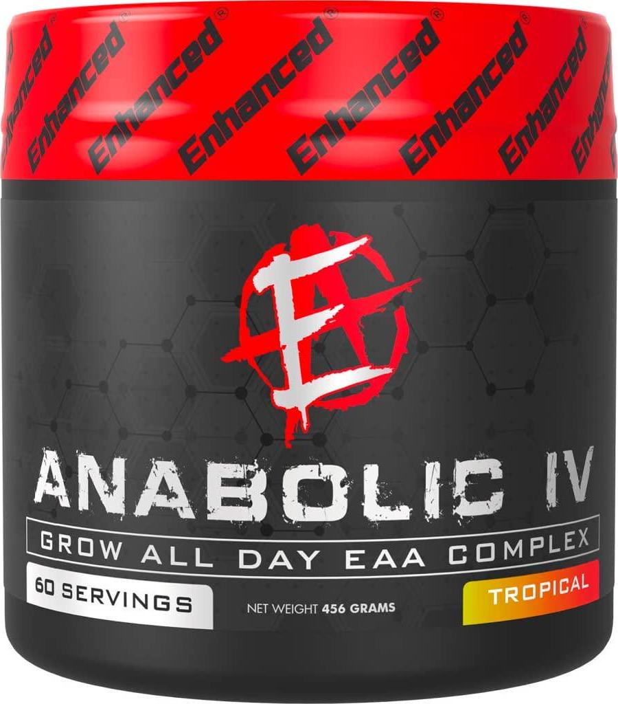 Enhanced Labs - Anabolic IV Grow All Day EAA and BCAA Complex - Amino Acid Supplement Powder - for Men and Women - for Improved Muscle Gain and Recovery Time - Tropical Flavor (60 Servings)