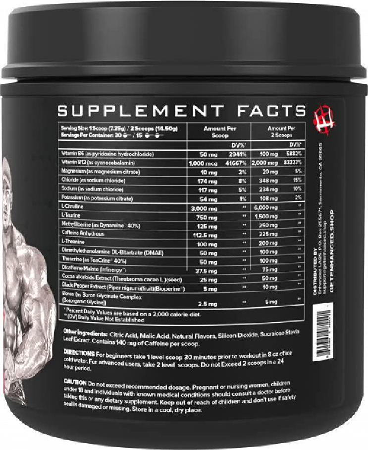 Enhanced Labs - Mr. Olympia 2020 Big Ramy s Rage STIM - Stimulating Pre Workout for Improved Focus, Intense Energy and Increased Power - 30 Servings - Blue Raspberry