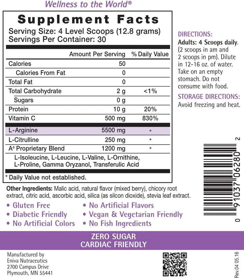 Eniva Pre Workout Nitric Oxide Powder. Extra Strength. 6,950mg Aminos Per Serving. Energy, Endurance, Circulation, Strength. Vegan. No Soy. Keto Friendly.