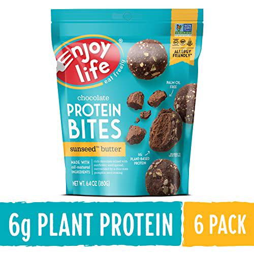 Enjoy Life Enjoy Bites, SunSeed Butter Chocolate Truffles, Dairy Free, Soy free, Nut free, Gluten free, Non GMO, Vegan, Allergy Friendly Snacks, 6.4 oz ( 6 Packs)