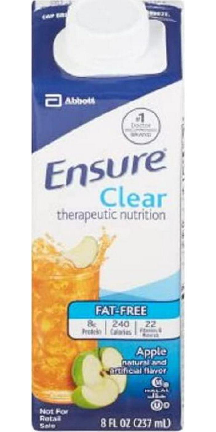 Ensure Clear Apple, 8 oz Recloseable Carton, Abbott 64903 - Case of 24