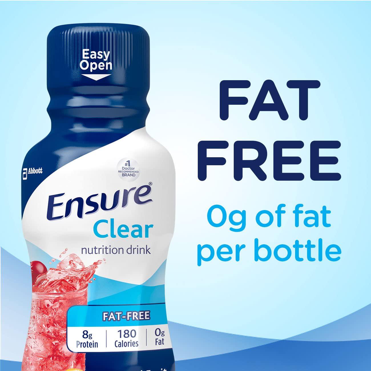 Ensure Clear Nutrition Drink, Fat Free, Mixed Fruit, 10 ounces, 12 count