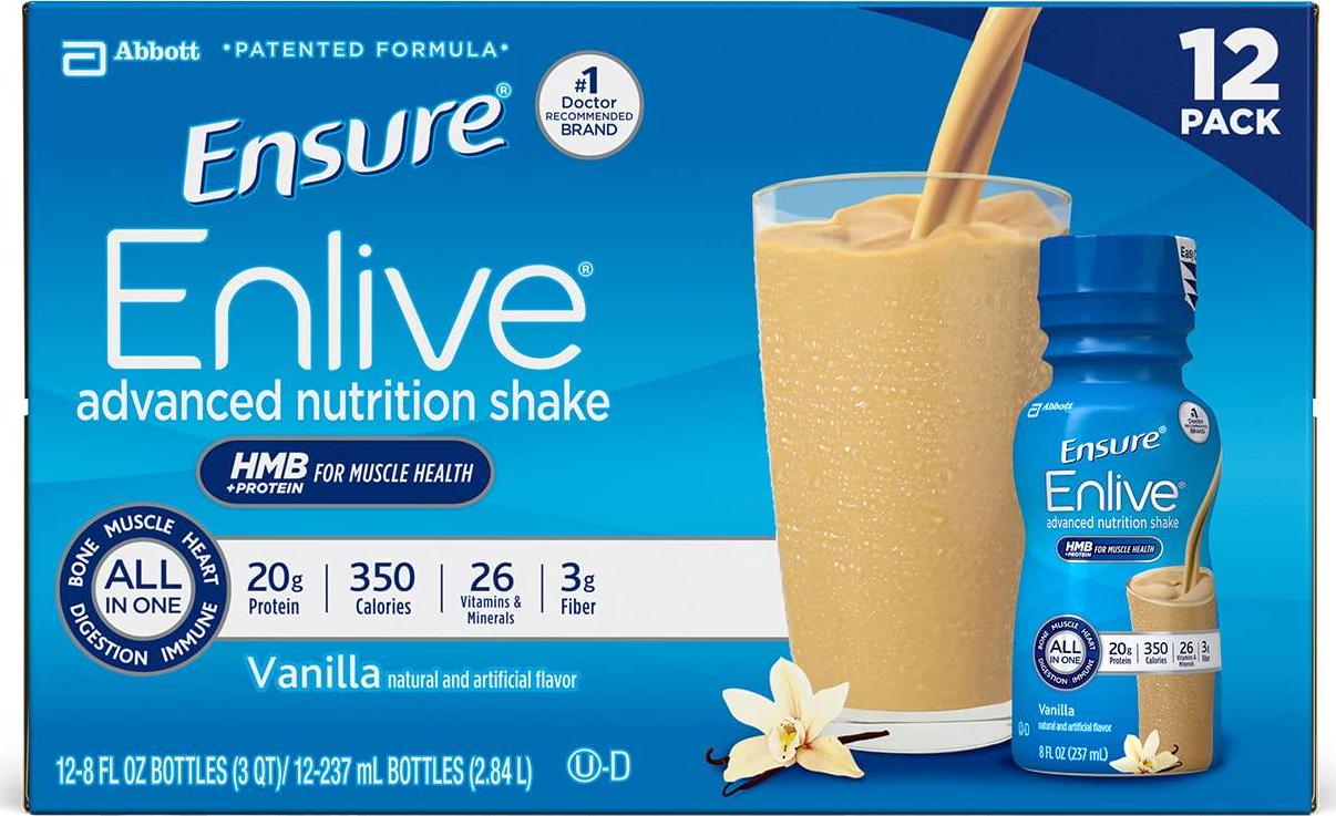 Ensure Enlive Nutrition Shake, Vanilla, 12 Count