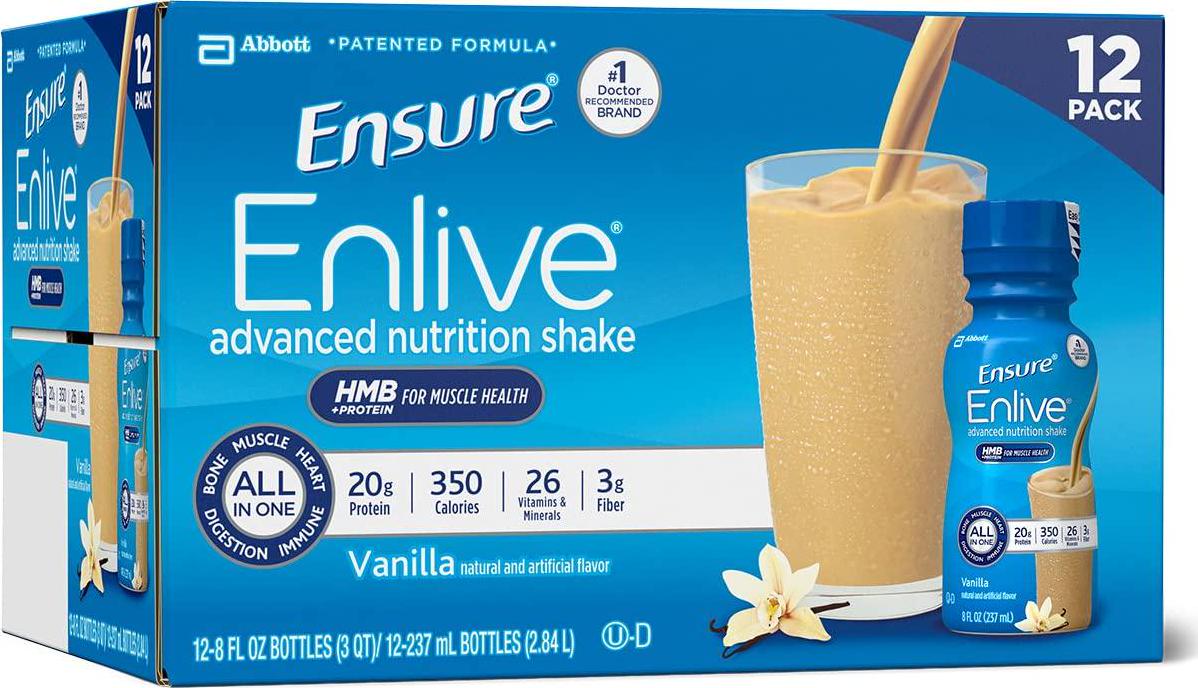Ensure Enlive Nutrition Shake, Vanilla, 12 Count