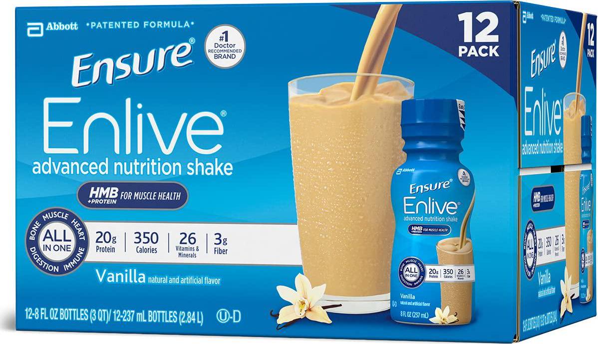 Ensure Enlive Nutrition Shake, Vanilla, 12 Count