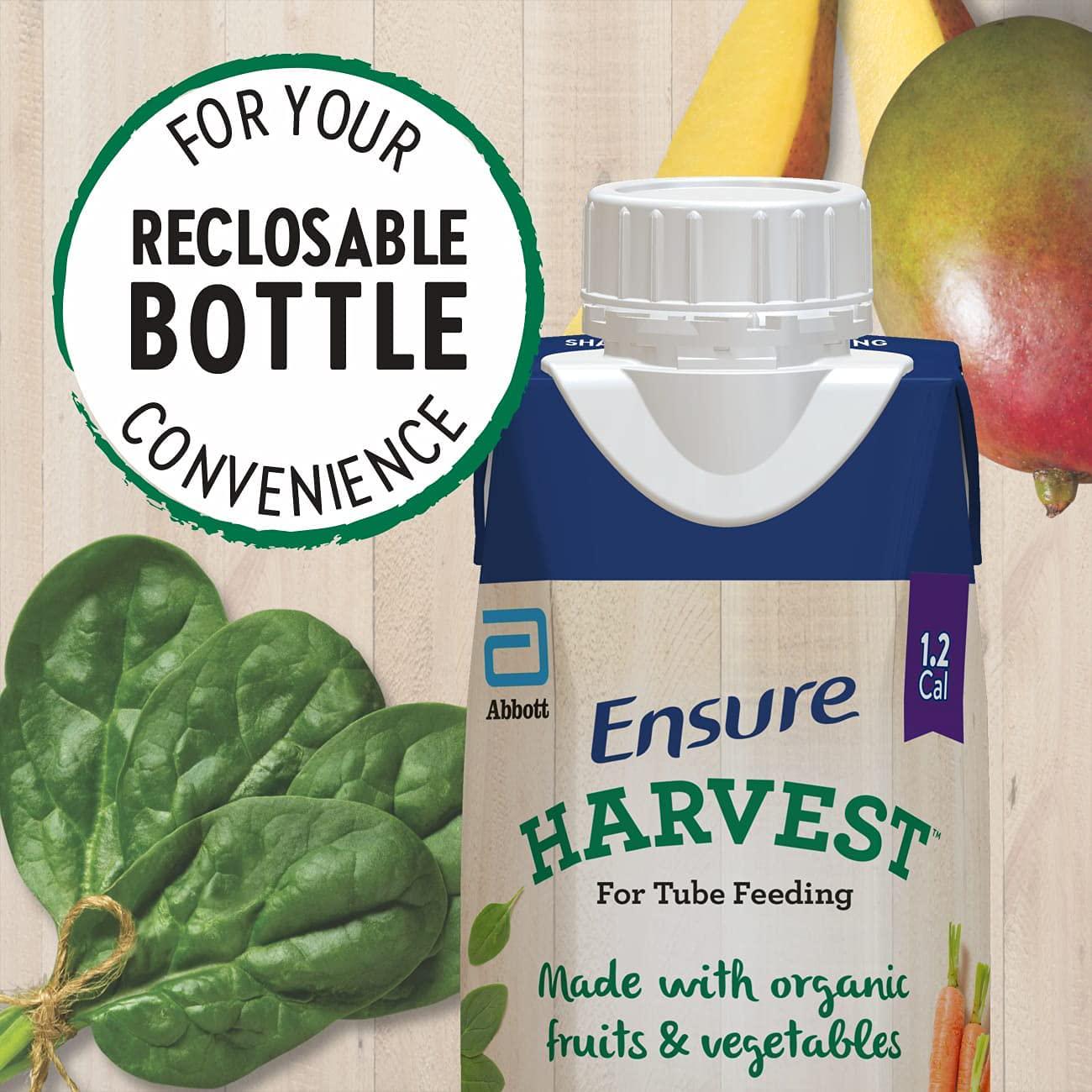 Ensure Harvest for Tube Feeding, Complete Nutrition Blend with Real Food Ingredients, Made with Organic Fruits and Vegetables, Plant-Based Protein, Reclosable Carton, Mixed Fruit, 8 Fl Oz, 24 Count