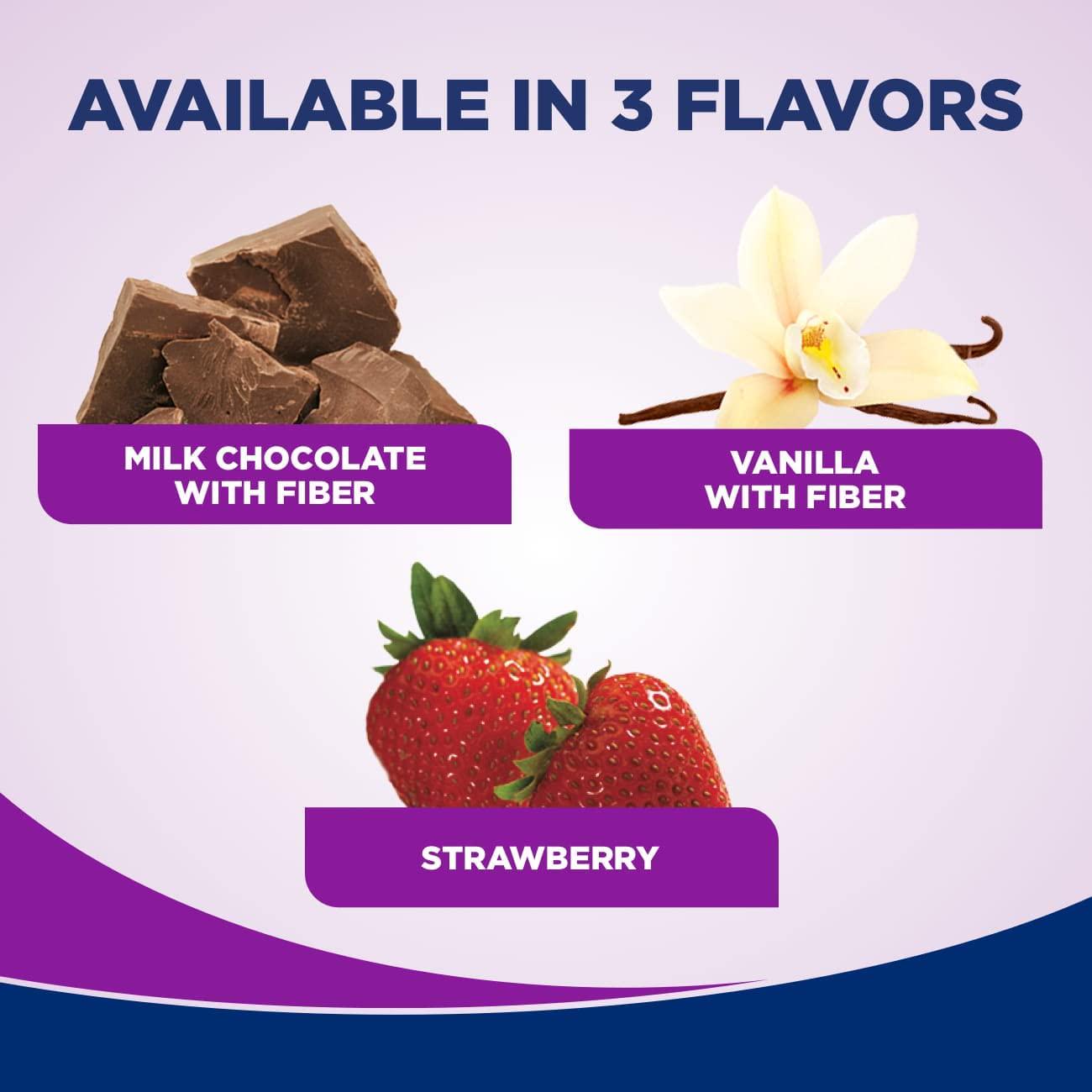 Ensure High Protein Nutritional Shake With Fiber, 16g Protein, Meal Replacement Shakes, With Nutrients to Support Immune System Health, Milk Chocolate w/ Fiber, 8 fl oz, 24 Count