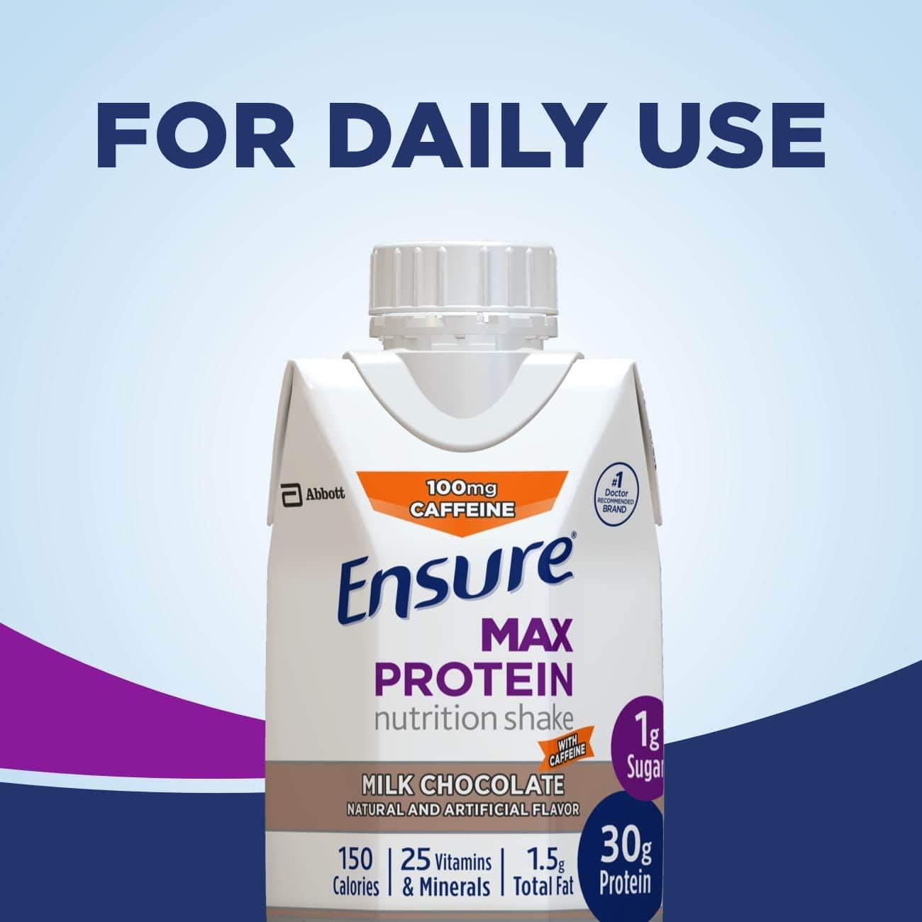 Ensure Max Protein, Chocolate with Caffeine, 12ct