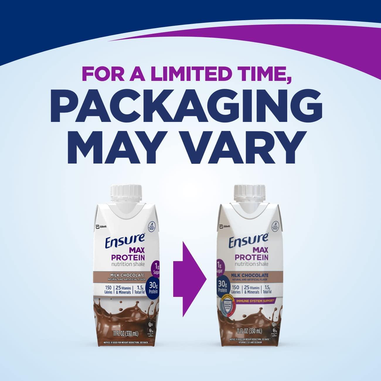 Max Protein Nutritional Shake - High-Quality Protein, 1g Sugar, Milk Chocolate - 11 fl oz, 12 Count