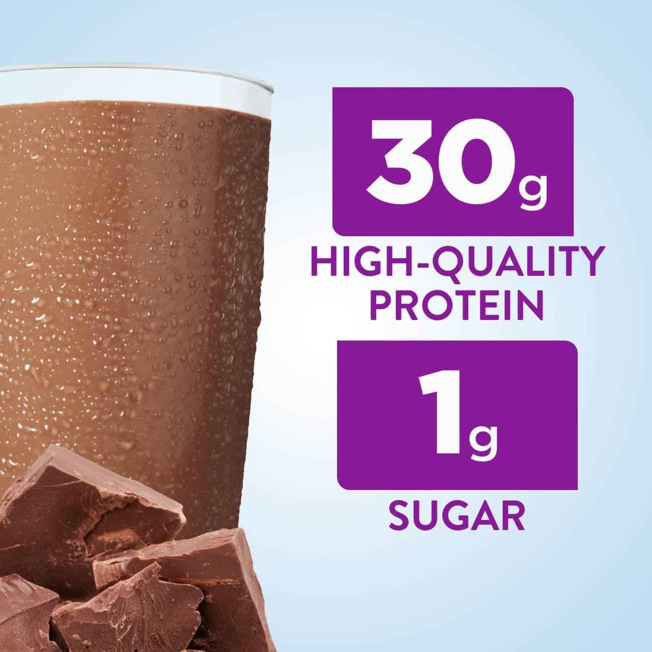 Max Protein Nutritional Shake - High-Quality Protein, 1g Sugar, Milk Chocolate - 11 fl oz, 12 Count