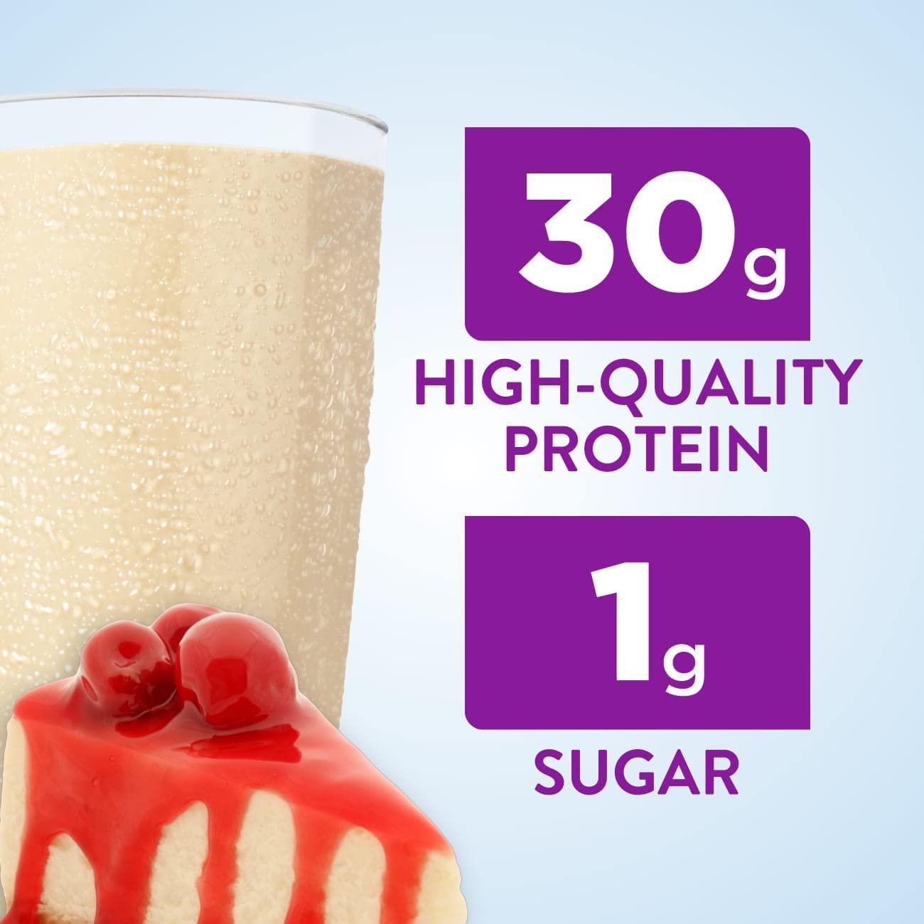 Ensure Max Protein Nutrition Shake, with 30g of Protein, 1g of Sugar, High Protein Shake, Cherry Cheesecake, 11 fl oz, 12 Count
