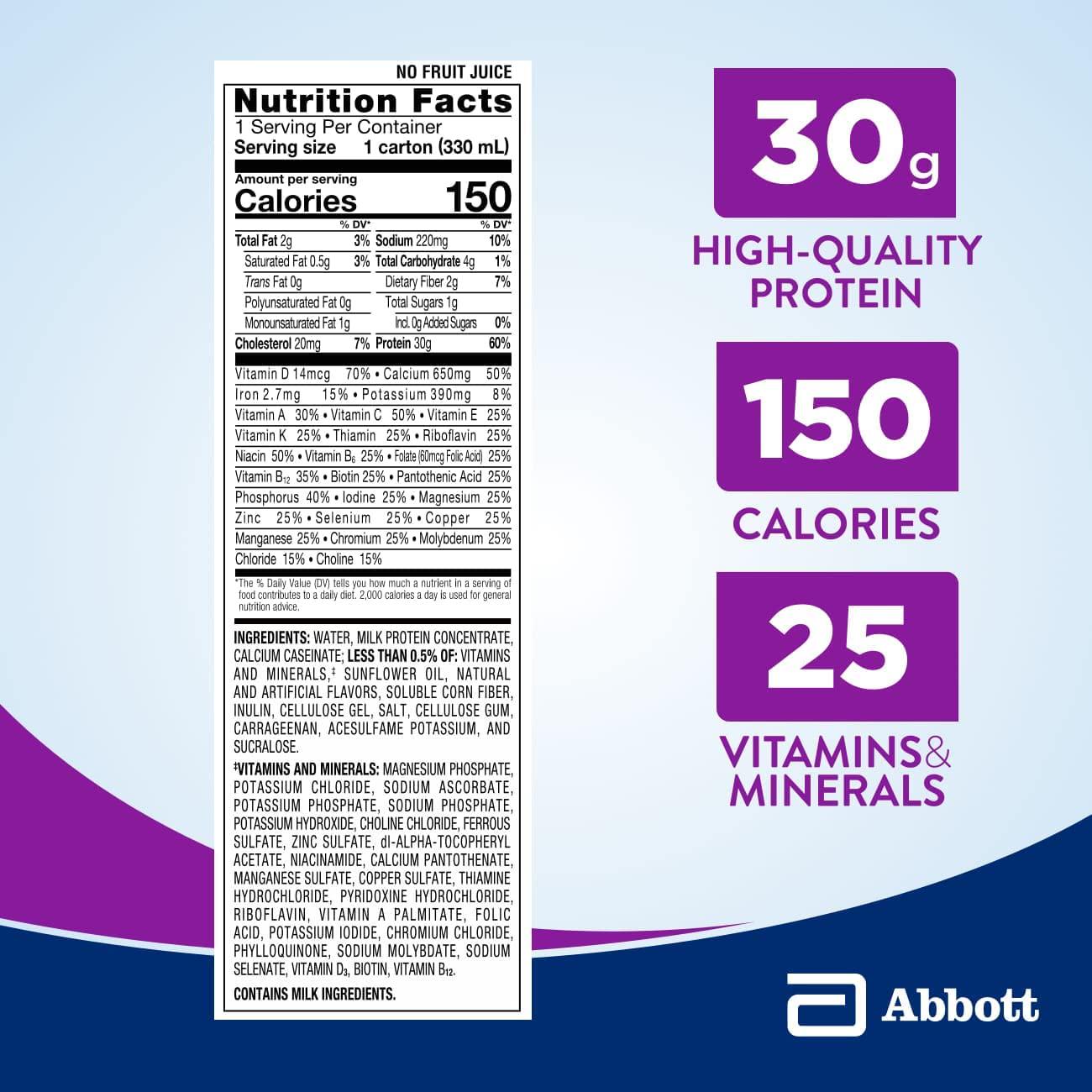 Ensure Max Protein Nutrition Shake, with 30g of Protein, 1g of Sugar, High Protein Shake, Cherry Cheesecake, 11 fl oz, 12 Count