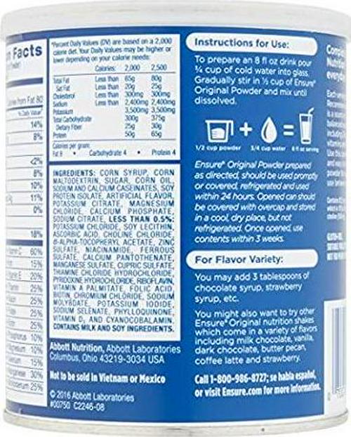 Ensure Original Nutrition Powder, Vanilla 14 Ounces (Value Pack of 4)