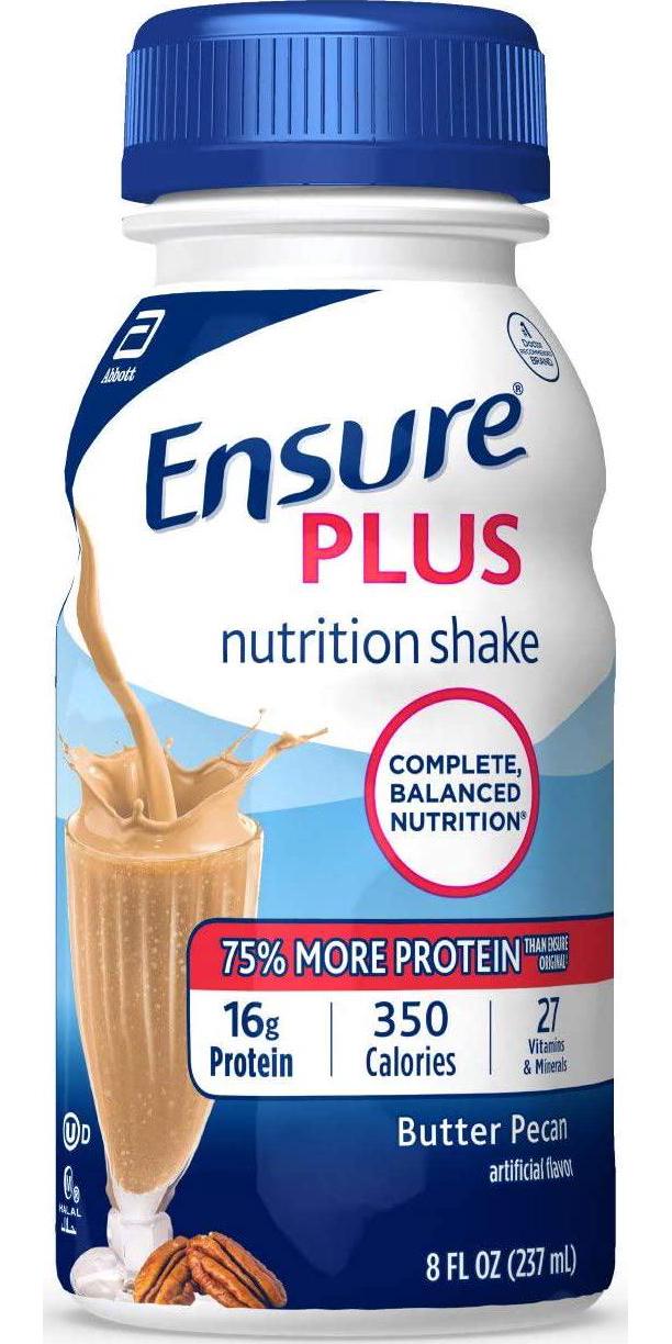 Ensure Plus Complete Balanced Nutrition Drink, Butter Pecan, Six-8 Fluid Ounces Bottles