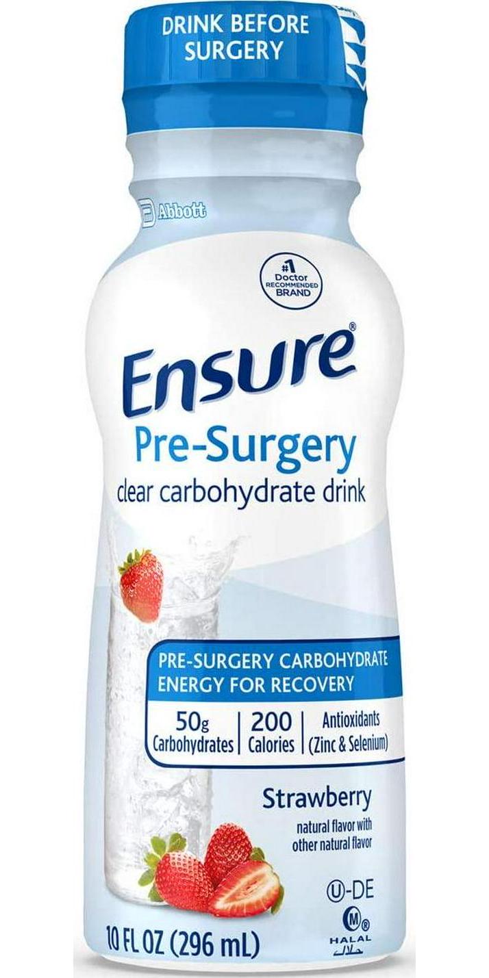 Ensure Pre-Surgery, Clear Carbohydrate Drink, Strawberry, 10 fl oz, 4 Count