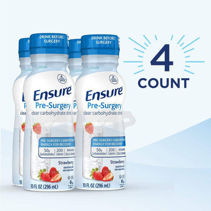 Ensure Pre-Surgery, Clear Carbohydrate Drink, Strawberry, 10 fl oz, 4 Count