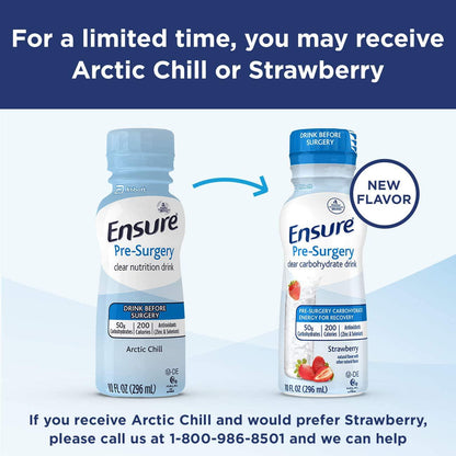 Ensure Pre-Surgery, Clear Carbohydrate Drink, Strawberry, 10 fl oz, 4 Count