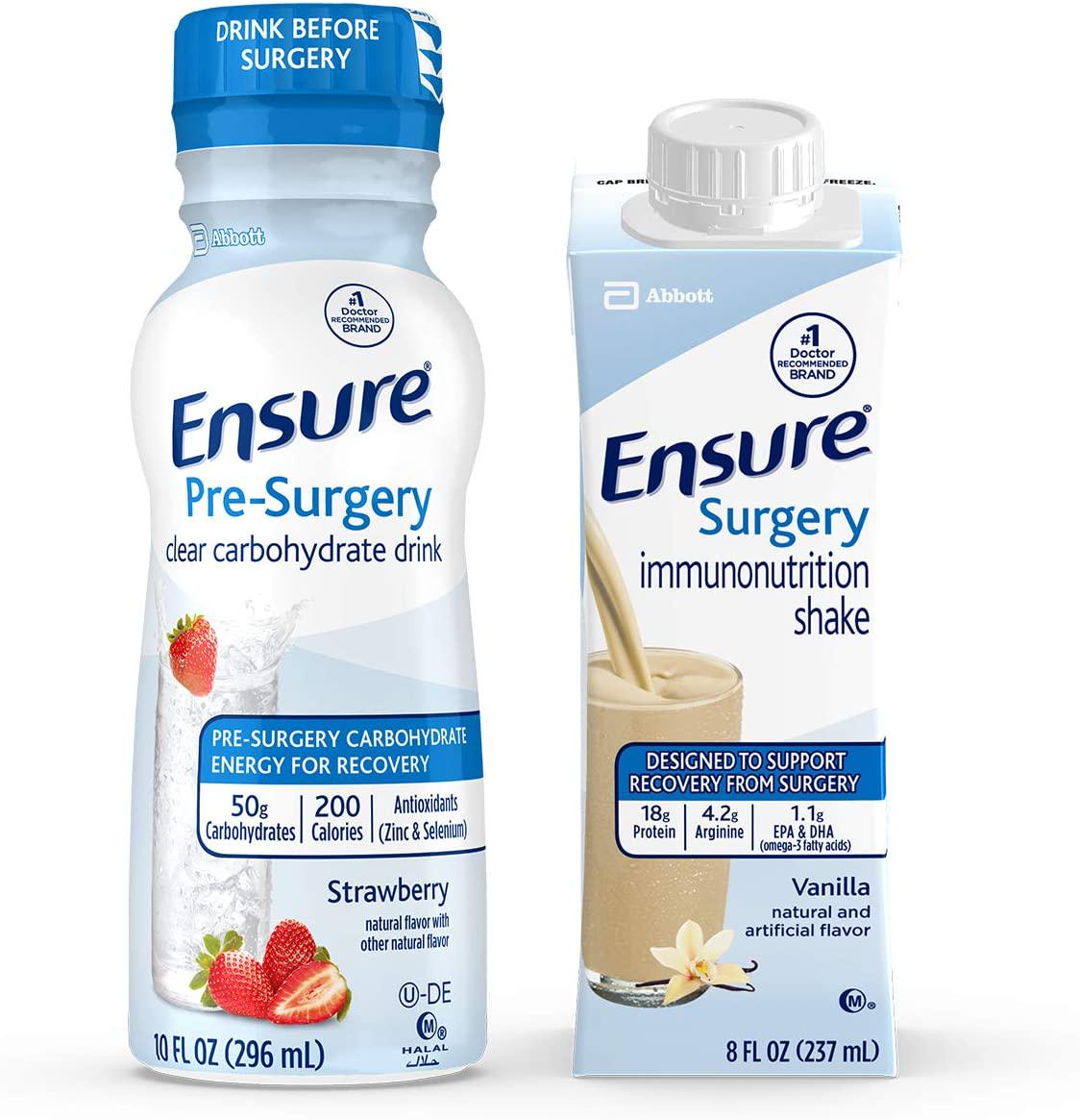 Ensure Surgery Perioperative 5-Day Bundle with Ensure Pre-Surgery Clear Carbohydrate Drink and Ensure Surgery Immunonutrition Shake