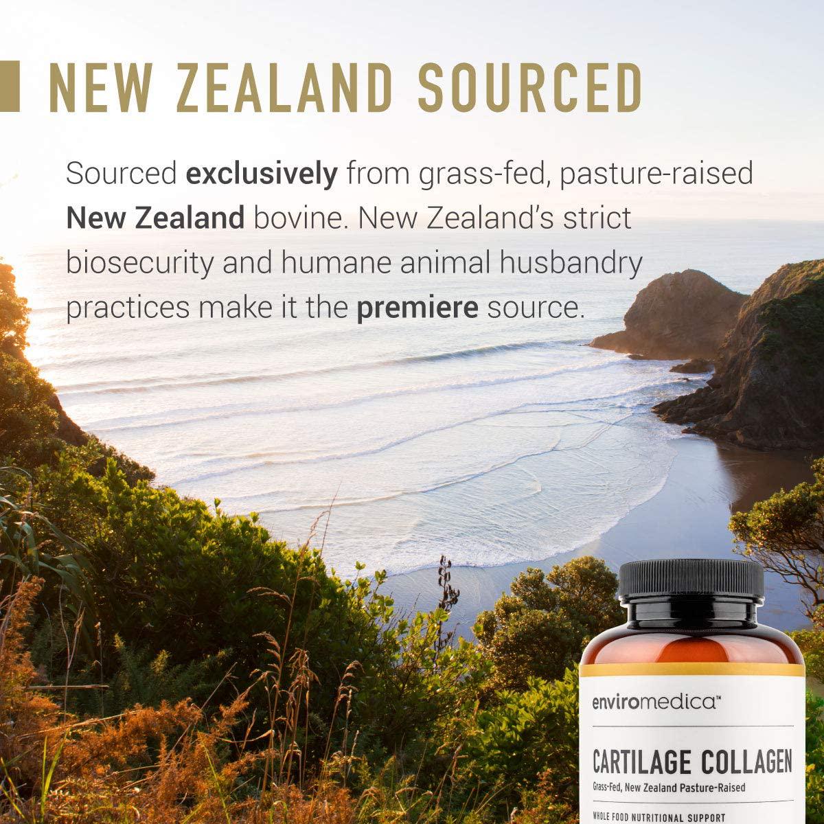 Enviromedica Tracheal Cartilage Collagen Supplement Capsules of Undenatured Type II Bovine Collagen Protein sourced from Grass Fed New Zealand Beef (120ct)