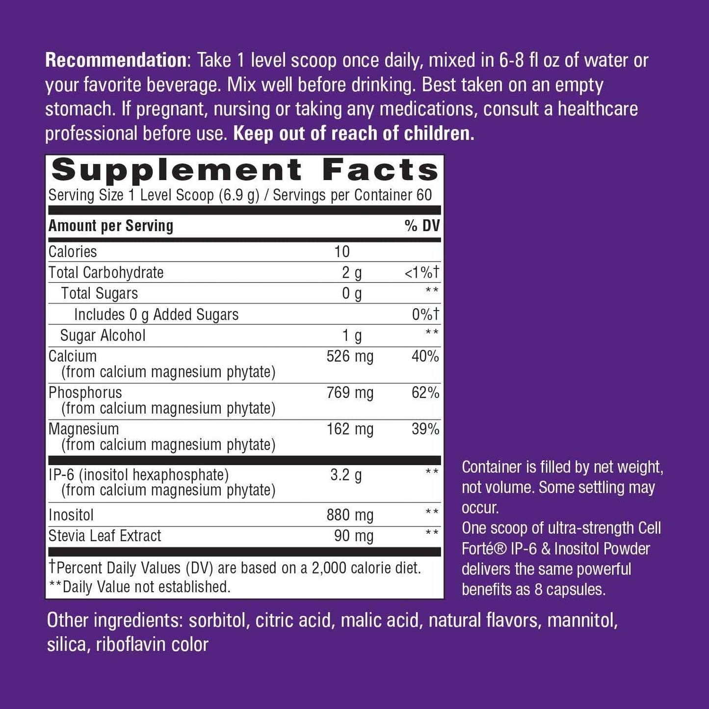 Enzymatic Therapy Cell Forté IP-6 and Inositol Ultra-Strength Powder, Citrus, 14.6 Oz