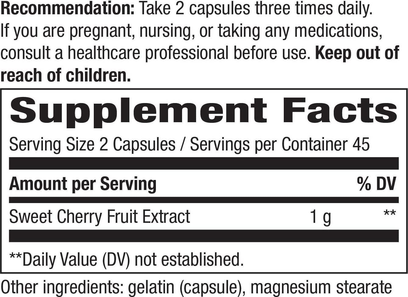 Enzymatic Therapy Cherry Fruit Sweet Cherry Extract 1,000 mg Potency, 90 Count