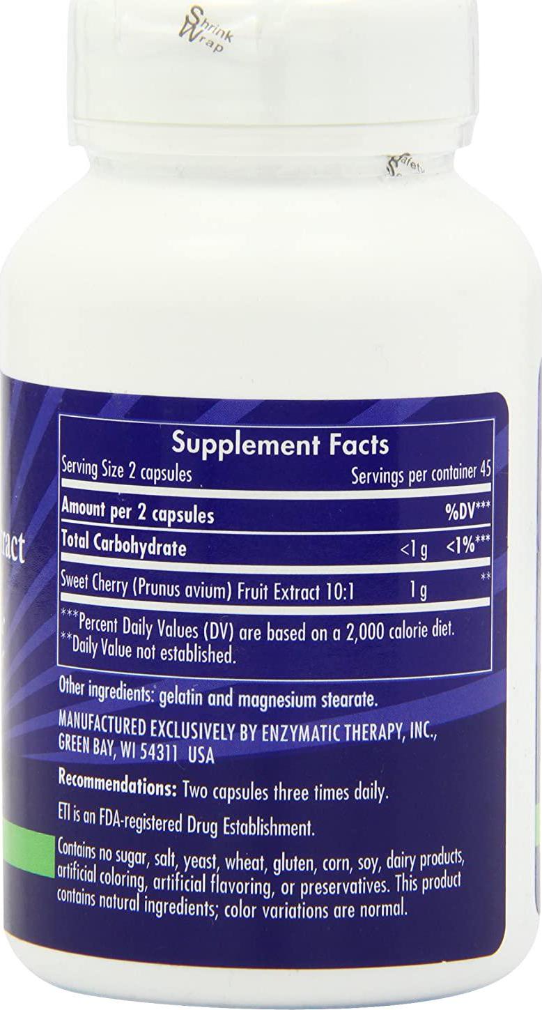 Enzymatic Therapy Cherry Fruit Sweet Cherry Extract 1,000 mg Potency, 90 Count