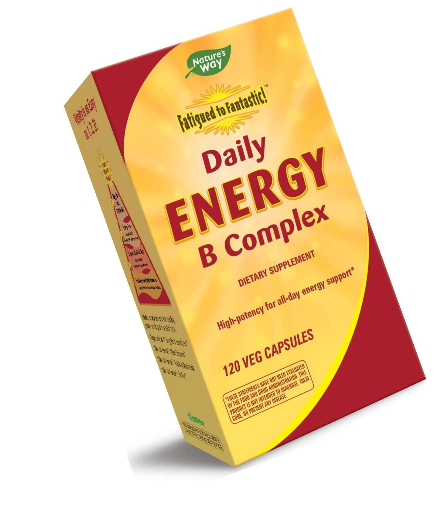 Enzymatic Therapy Fatigued to Fantastic Daily Energy B Complex Vegetarian Capsule, 120 Count (Packaging May Vary)