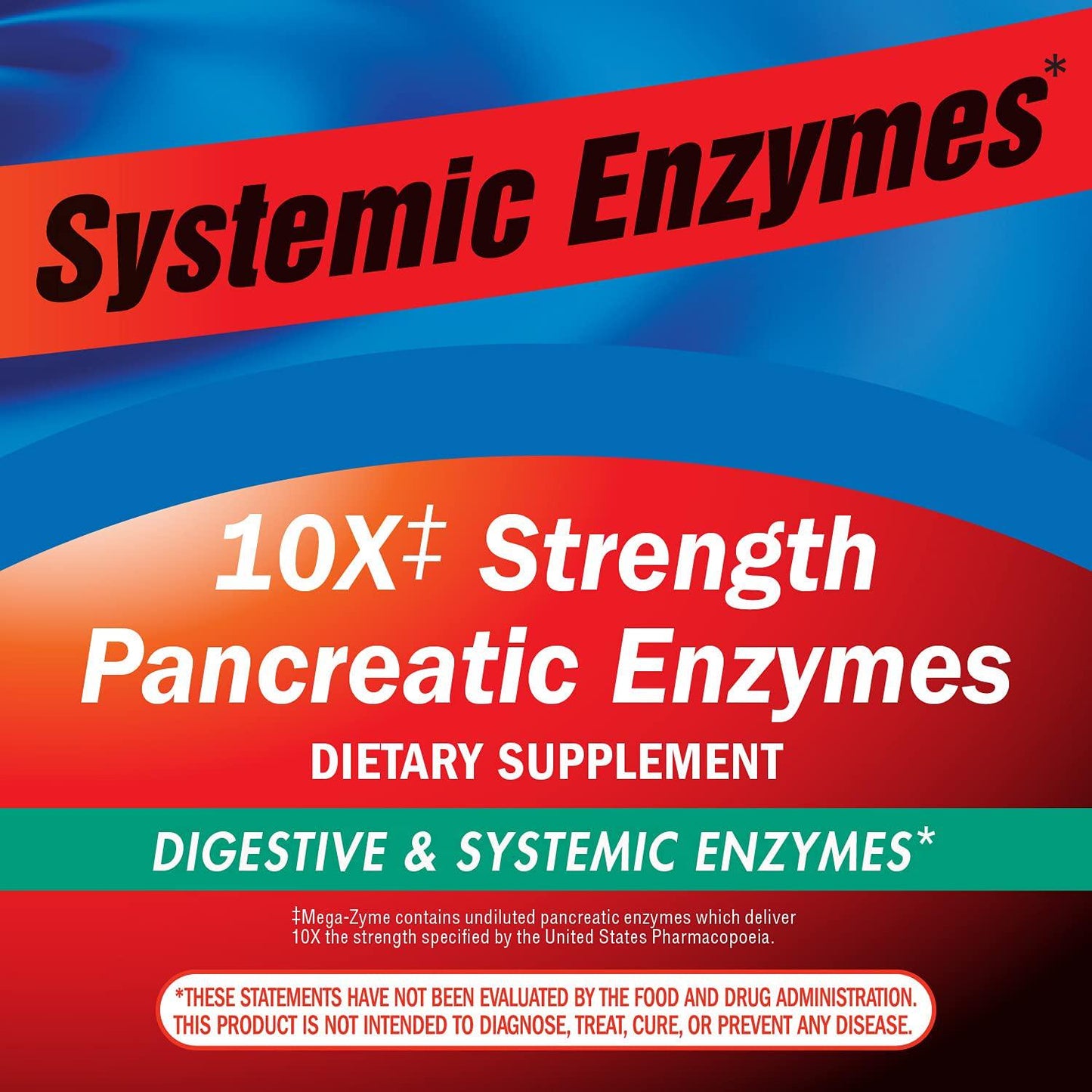 Enzymatic Therapy Mega-Zyme Gluten-Free 10X Strength Pancreatic Enzymes, 200 Count