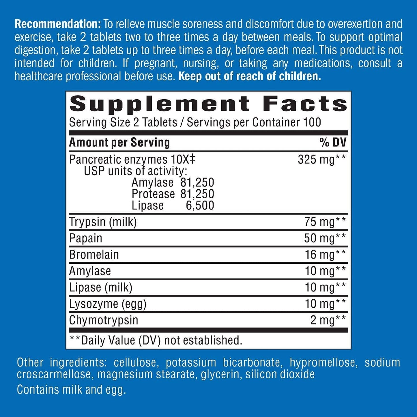 Enzymatic Therapy Mega-Zyme Gluten-Free 10X Strength Pancreatic Enzymes, 200 Count