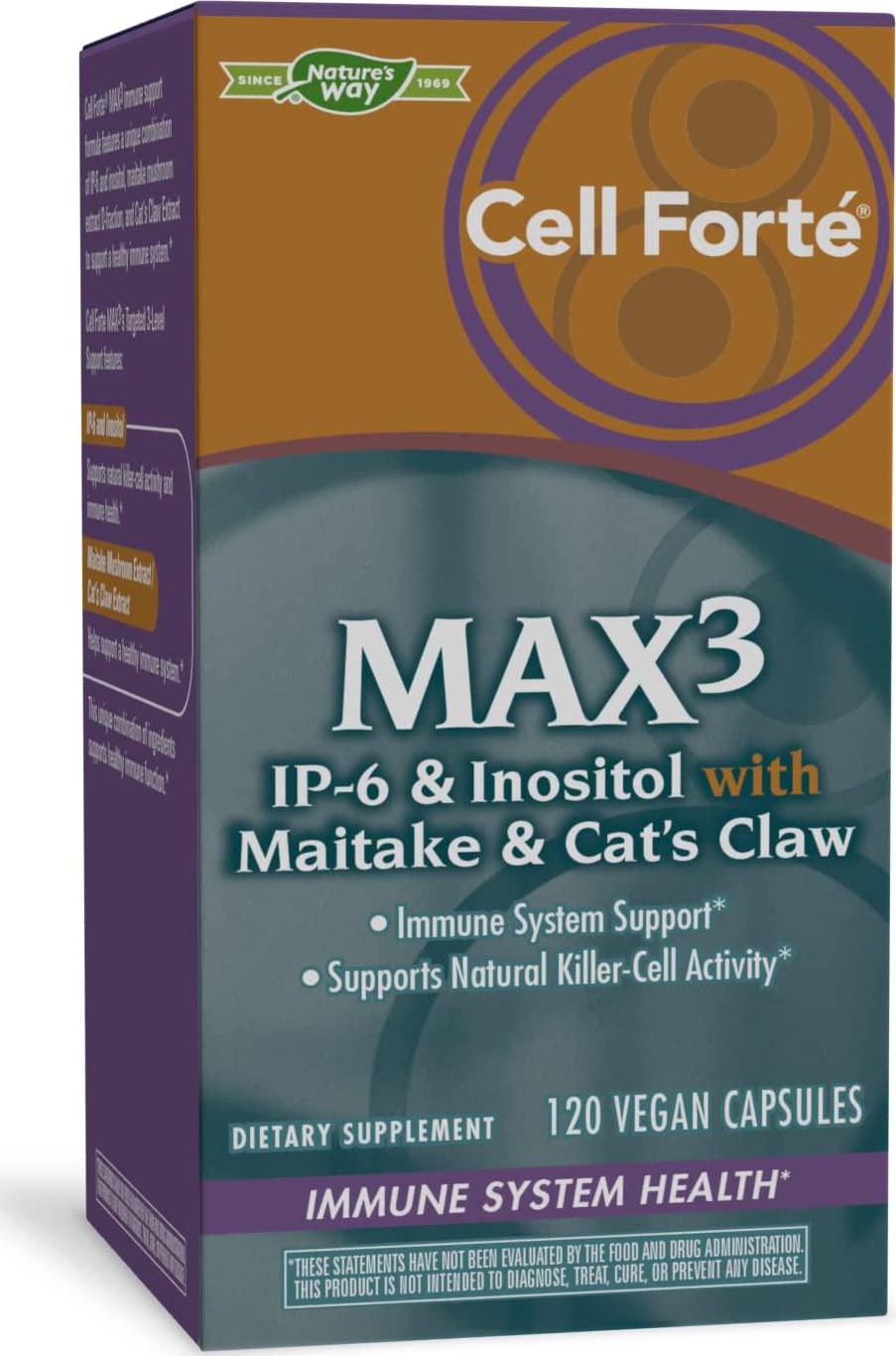 Enzymatic Therapy Nature's Way Cell Forté MAX3 IP-6 and Inositol w/Maitake and Cat's Claw, 120 Capsules