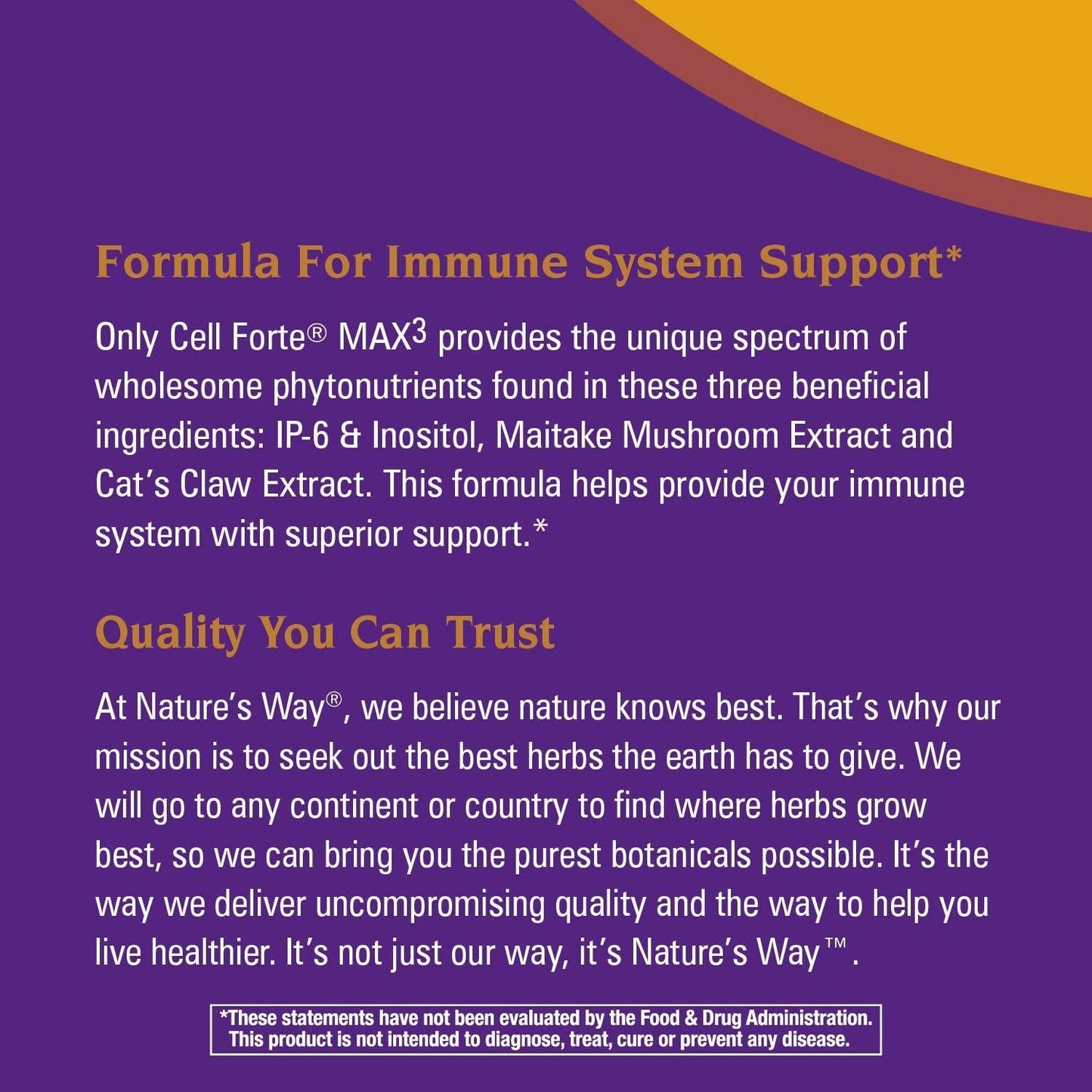 Enzymatic Therapy Nature's Way Cell Forté MAX3 IP-6 and Inositol w/Maitake and Cat's Claw, 120 Capsules