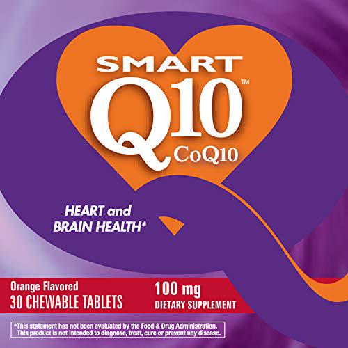 Enzymatic Therapy Nature's Way SMART Q10 CoQ10 100 mg, Orange Créme Flavored, 30 Chewables , Orange Crème