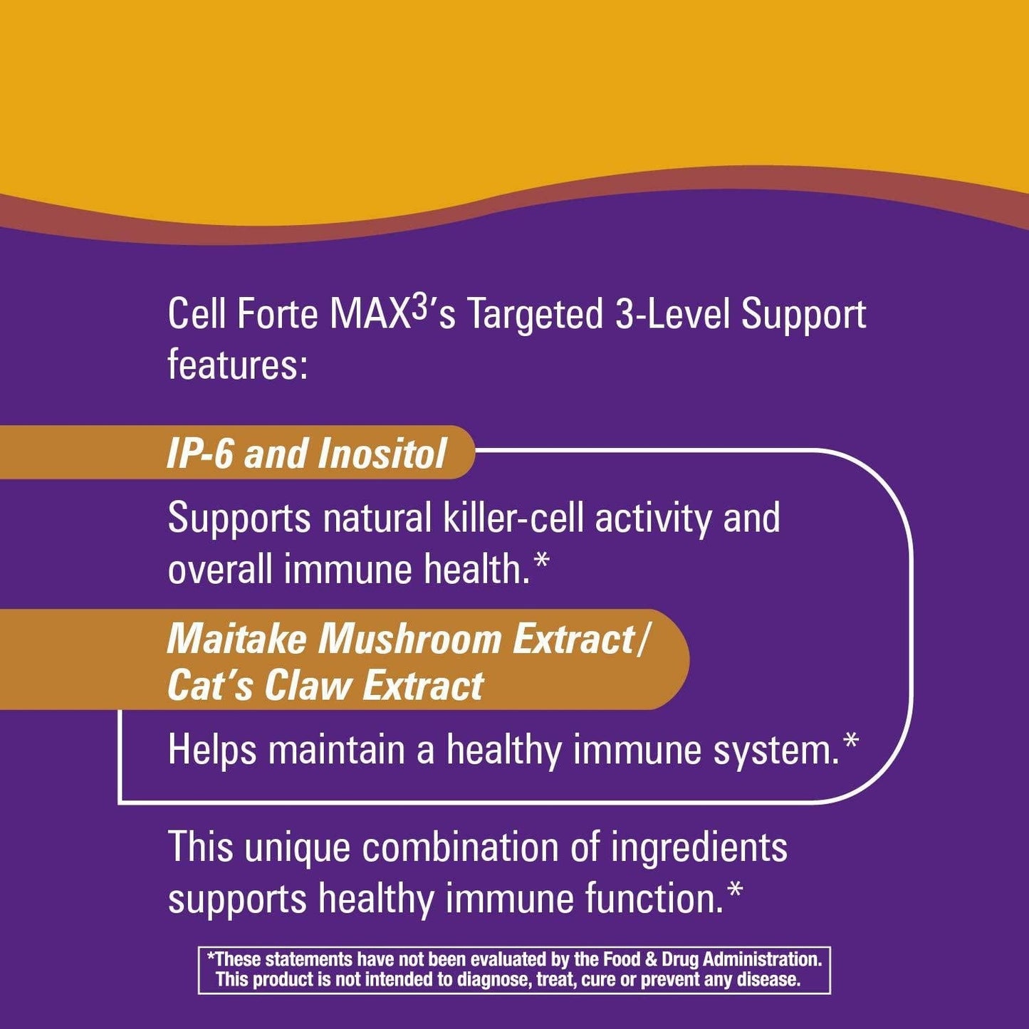 Enzymatic Therapy Nature's Way Cell Forté MAX3 IP-6 and Inositol w/Maitake and Cat's Claw, 120 Capsules
