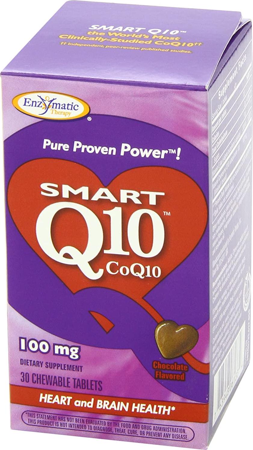 Enzymatic Therapy Smart Q10, CoQ10, 100 mg, 30 Chewable Tablets