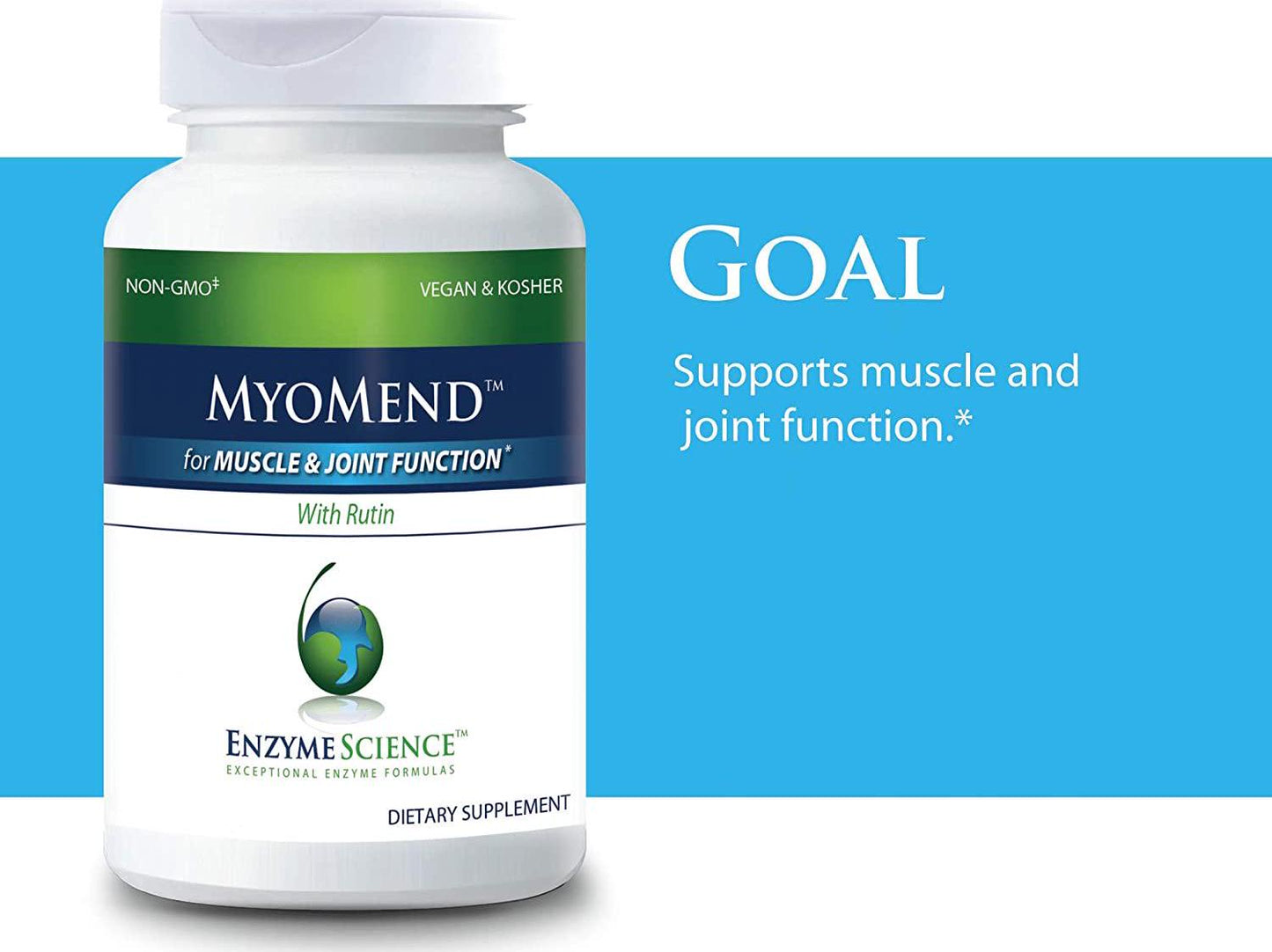 Enzyme Science Myomend, 60 Capsules – Muscle and Joint Support – Formulated with Bromelain and Rutin – Enzyme Health Supplement – Vegan and Kosher