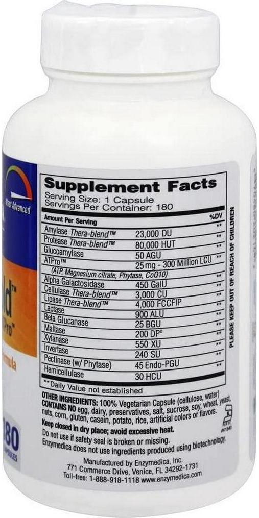 Enzymedica - Digest Gold with ATPro - 180 Capsules (Formerly DigestGold)