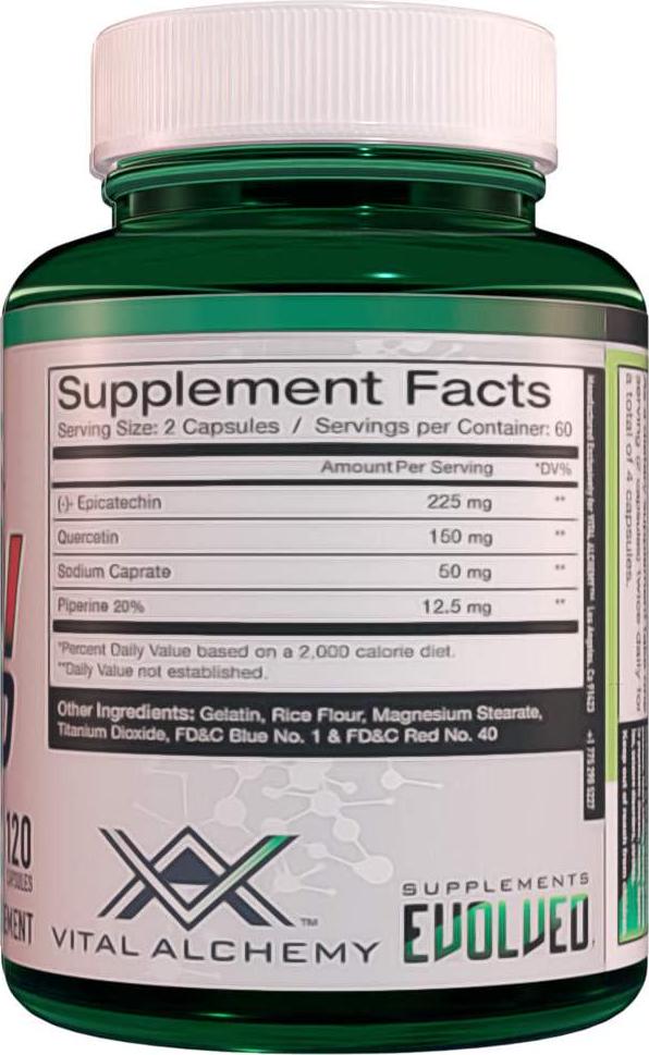 Epi 2.0 - Hard Lean Muscle Mass Gainer and Strength Booster from Vital Alchemy|Epicatechin with quercetin and piperine for better mass gainer and joint support