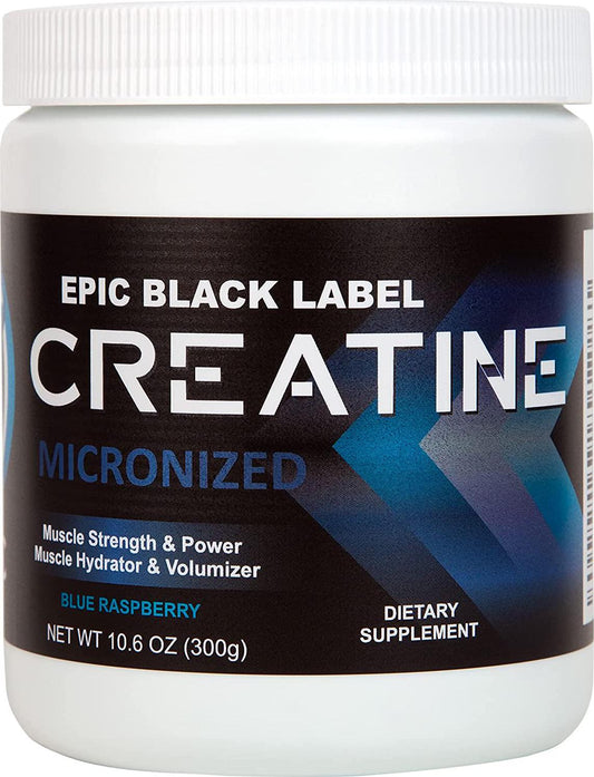 Epic Black Label Creatine Micronized (Blue Raspberry Flavor - 300 Grams)
